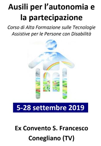 Corso di alta formazione sugli ausili per l'autonomia e la partecipazione delle persone con disabilità